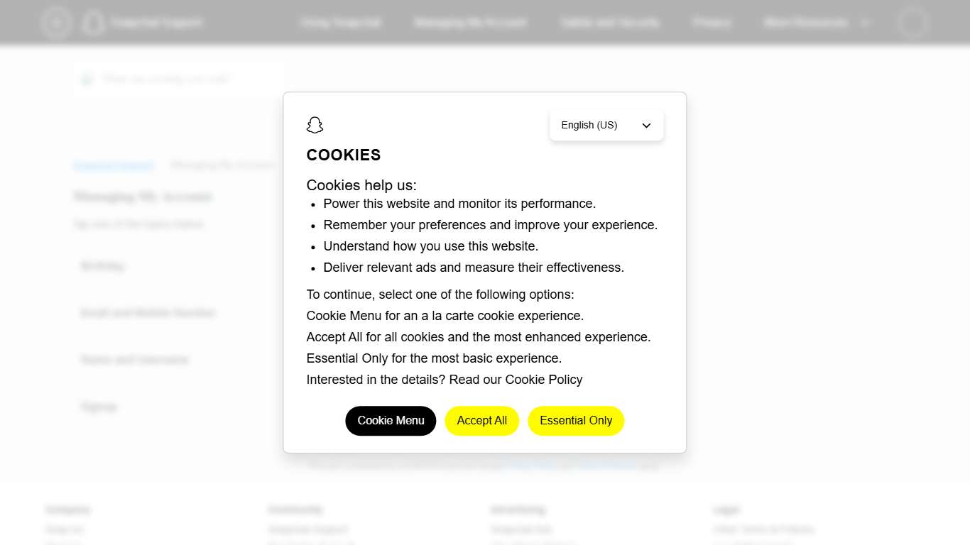 Managing My Account – Snapchat Support