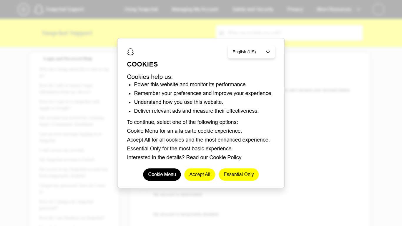 I can't access my account – Snapchat Support